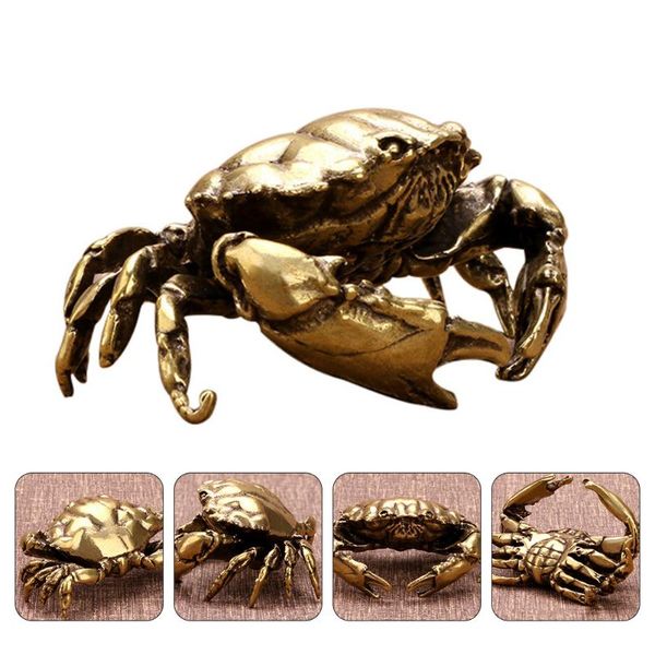 

fishing accessories 1pc brass crab adornment delicate household ornament creative crab(golden)