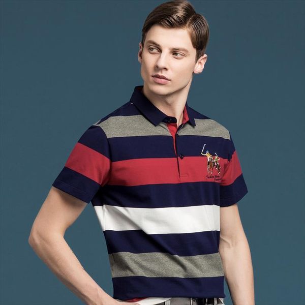 

summer contrast embroidery shirt business mens polos casual 8215, White;black