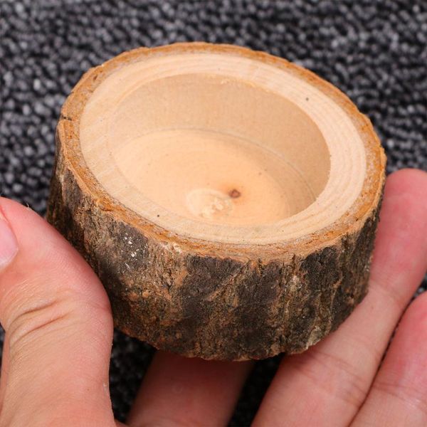 

candle holders creative wooden bark candlestick indoor flower pot home decoration ornament (short-length)