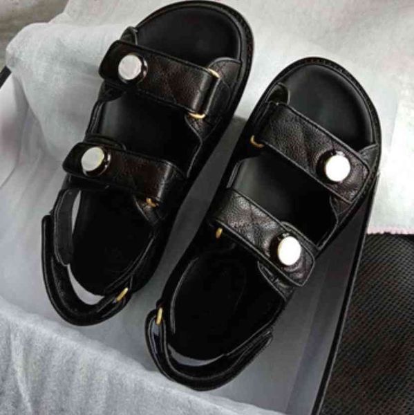 

high-end merk designer koe lederen gladiator sandalen vrouwen klittenband platte schoenen luxe casual mode zomer 60% off store online, Black