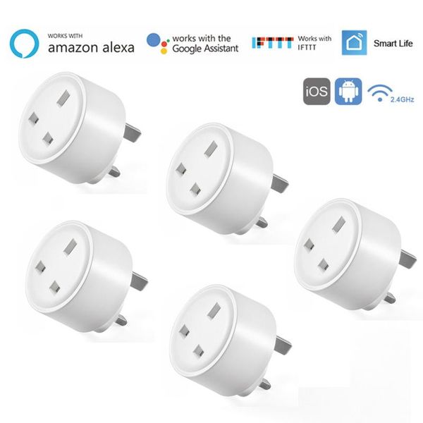

smart power plugs wireless wifi plug uk adaptor remote voice control outlet timer socket for alexa google home tuya life app