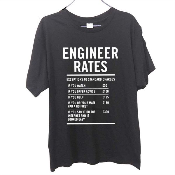 

engineer labour rates funny mens t shirts fathers day dad printed tee unisex, White;black