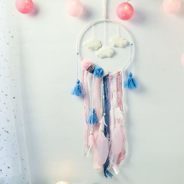 

souvenirs pendant girl heart cloud dream catcher wind chime large lace wool ball valentine's day gift to girlfriends