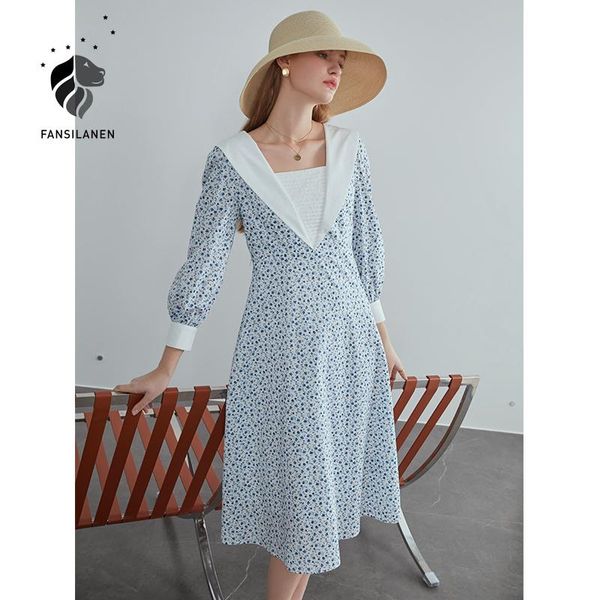 

casual dresses fansilanen backless floral print long dress women sleeve blue beach summer female bandage spring elegant, Black;gray