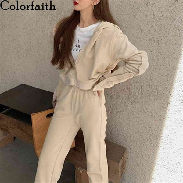 

autumn winter women sets two pieces and pant set sportswear zipper hooded casual tracksuit suits ws88847 210427, White