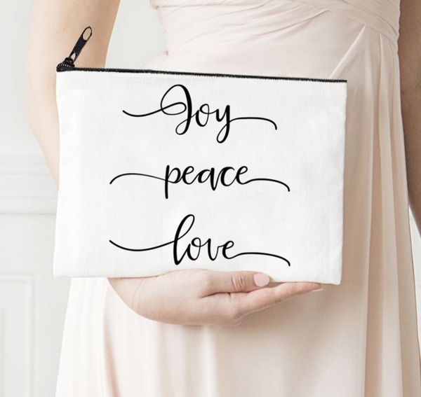 

cosmetic bags & cases christmas makeup travel size love peace joy letter bag mom fashion cute purses name