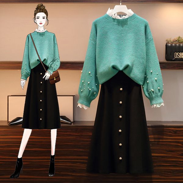 

sweaters foreign style suit sweater and street skirt d952, White;black