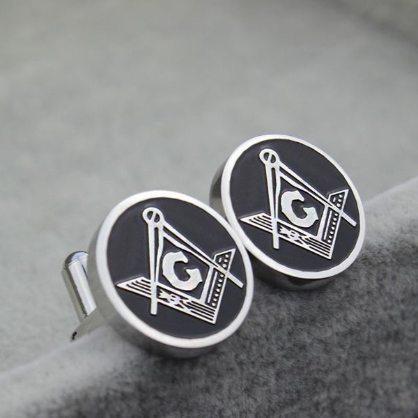 

316 stainless steel men's silver masonic cufflink mens jewelry ason shirt cuff cufflinks wholesale factory