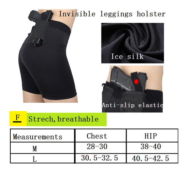 

women's leggings breathable strech ice slik material with holsters ati-slip elastic for women, Black