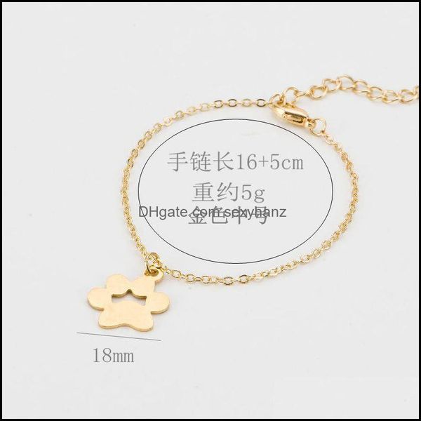 

beaded, strands bracelets jewelry fashion love dog paw print for women cute animal bangle tassut cat gold color bracelet pseras mujer drop d, Black