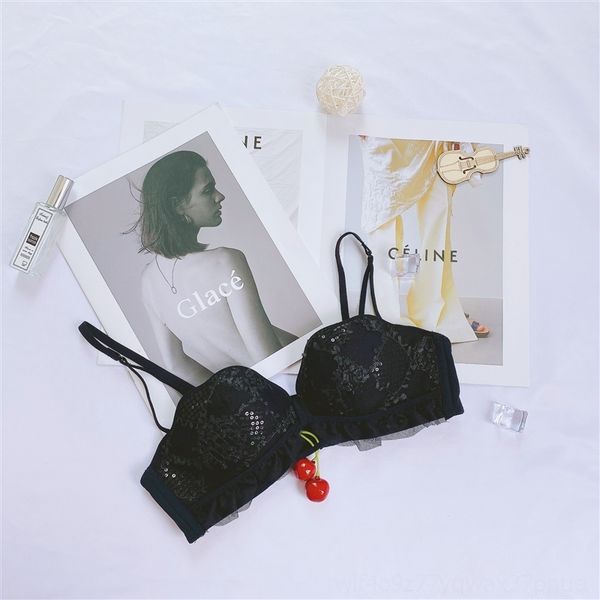 

4tzd high-end cloureauxiliary breat gatheredadjutable thin brano teel ring brabreathable underwear b37 women' exy underwearwomen's, Red;black