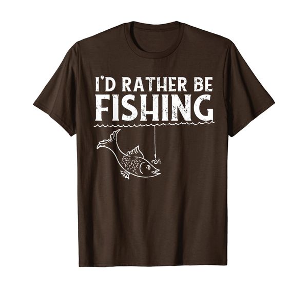 

i'd rather be fishing t-shirt funny fisherman gift shirt, White;black