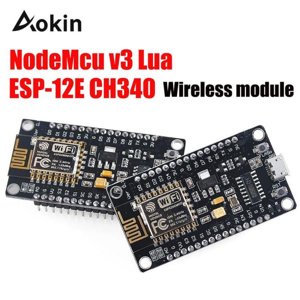 

integrated circuits nodemcu v3 lua wireless module wifi internet of things development board esp8266 with pcb antenna and usb port esp-12e c