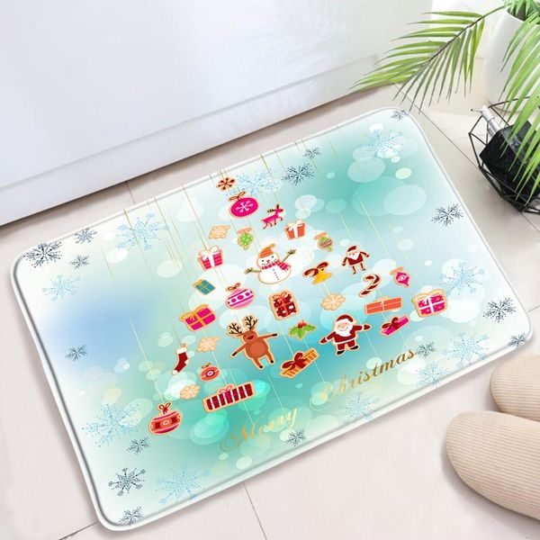 

bath mats cartoon christmas xmas tree ornament snowflake snow scene entrance door mat bathroom rug floor toilet carpet