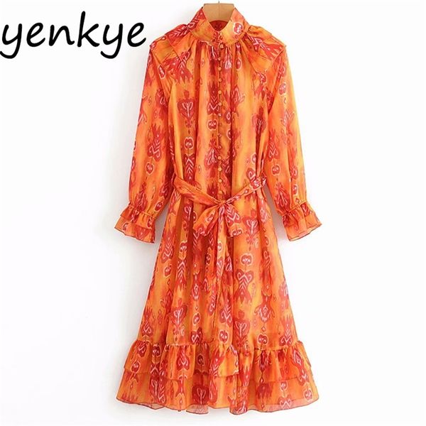 

holiday beach boho women long sleeve high neck sashes sundress sweet lady hem ruffle midi a-line summer dresses plus size 210514, Black;gray