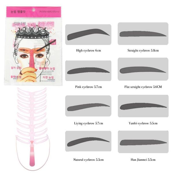 

eyebrow tools & stencils 8pc/set shaper makeup template grooming shaping stencil kit diy drawing reusable