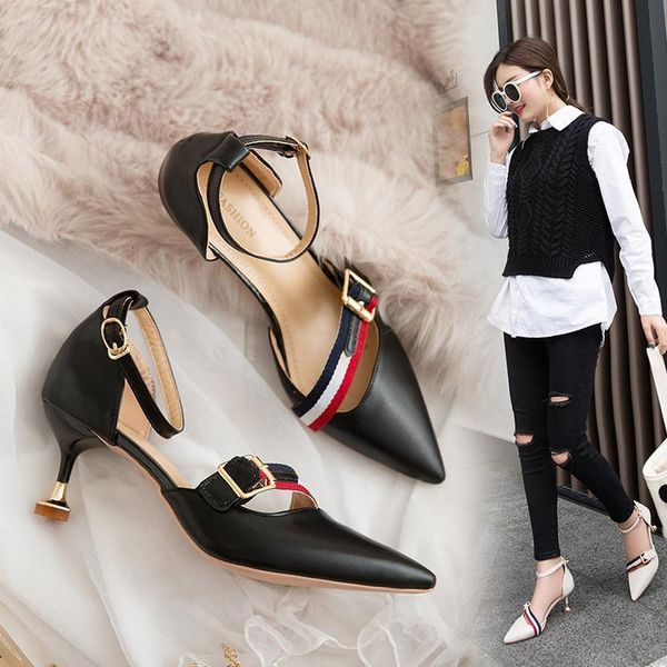 

dress shoes korean pointed stiletto high heels simple shallow mouth womens temperament elegant single shoes1 vbis, Black
