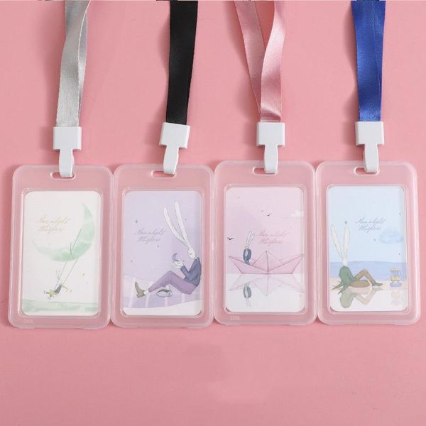 

card holders 1pcs adjustable retractable holder name badge holdestudents work bank students bus case with lanyard, Brown;gray