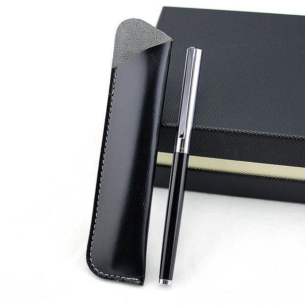 

luxury matte black fountain pen beautiful metal ink writing gift iridium fine 0.38mm for business office pencil bag pens