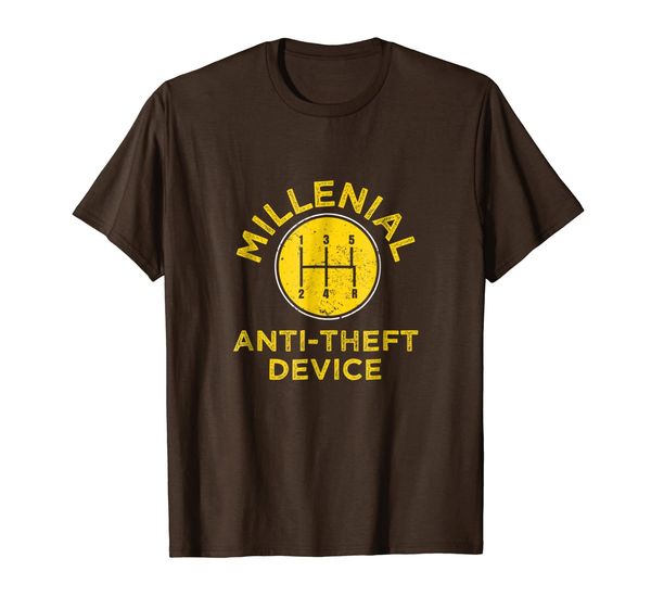 

funny millenial gear box anti-theft device vintage t shirt, White;black
