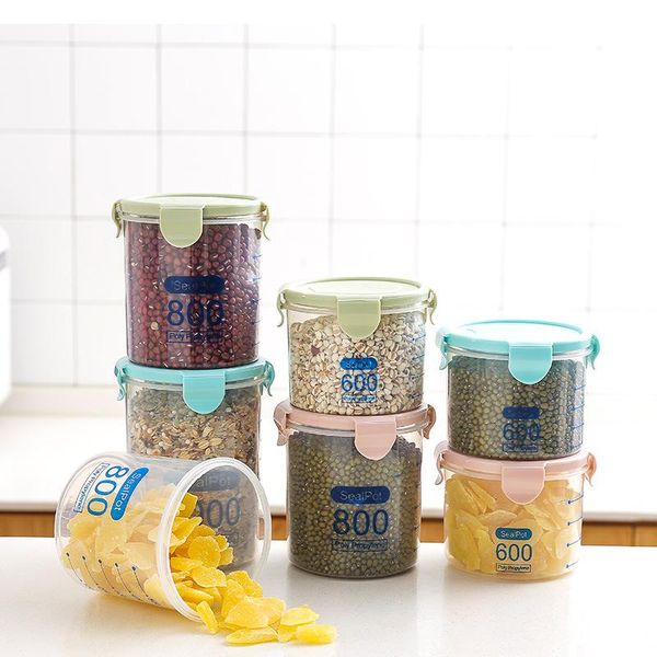 

storage bottles & jars kitchen transparent food preservation sealed tank grain with lid plastic miscellaneous