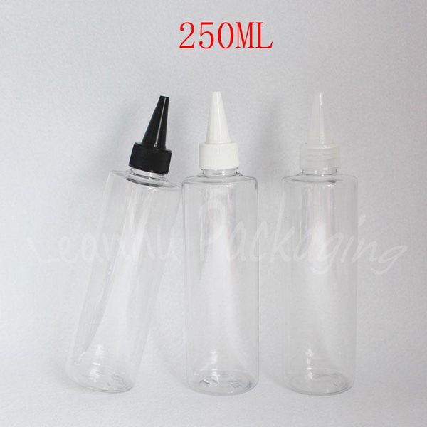 

transparent plastic bottle pointed mouth cap , 250cc lotion / jam packaging empty cosmetic container storage bottles & jars