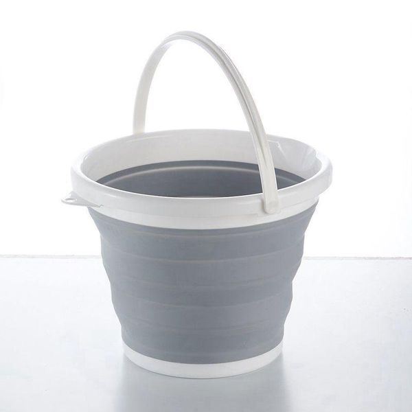 

buckets outdoor folding collapsible silicone bucket camping fishing travel car barrel 10l