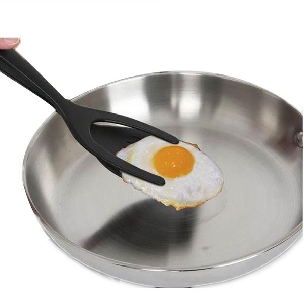 

2 in 1 Egg Pancake Spatula Toast Omelette Overturned Silicone Omelet Spatula Fried Egg Clip Kitchen Tools Accessories