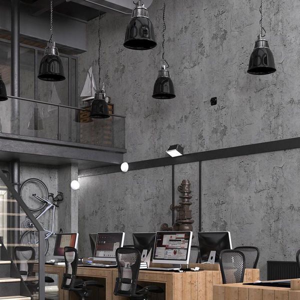 

industrial wind plain color self-adhesive wallpaper retro cement gray clothing store office waterproof living room bedroom wallpapers