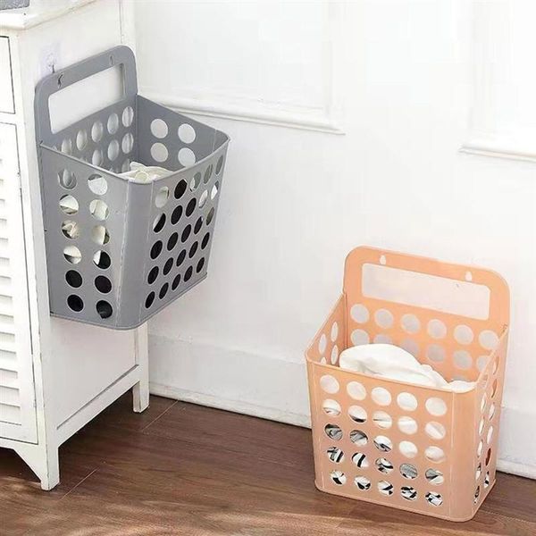 

foldable laundry basket no punching clothes storage (random color) & organization
