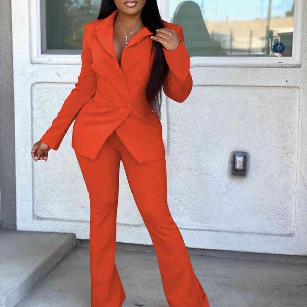 

women two pieces set office ladies blazer pants classy long sleeves spring fashion suits button up female 2 piece sets 210416, White