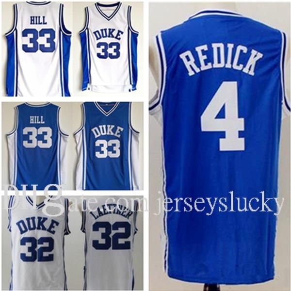 

ncaa men duke blue devils christian jerseys 33 grant hill 4 jj redick 32 laettner white all stitched college basketball wears, Black;red