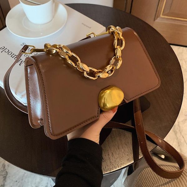 

leather autumn and winter crossbody bags for women luxury handbags designer shoulder all-match chains totes