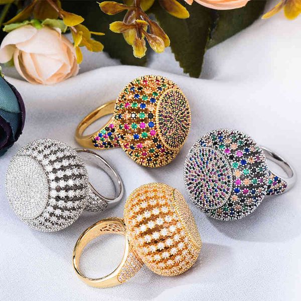 Missvikki Роскошные великолепные большие круглые кольца для женщин свадебные кубические цирконы Дубай Naija Bridal Finger кольцо 2021