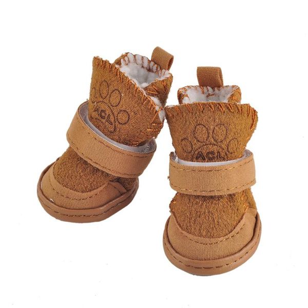 

dog apparel pink brown non-slip winter shoes waterproof for puppy small dogs pet warm snow boots cute soft pet's products