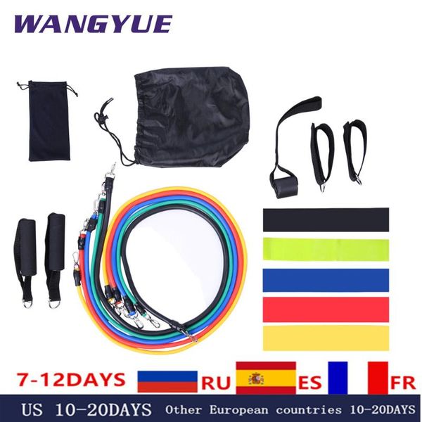 

resistance bands 17pcs/set latex exercise fitness expander pull up loop band gym door anchor ankle straps with bag kit set yoga