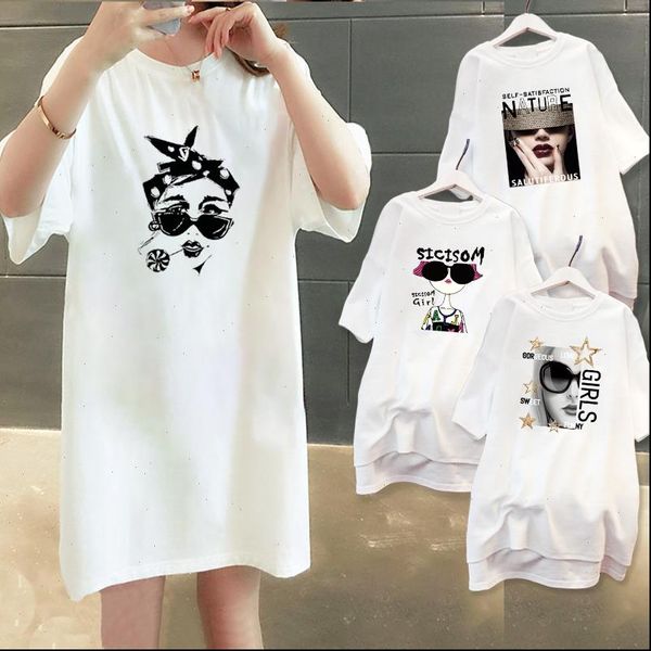 

summer fashion vogue girl women dress loose print mujer white mini plus size casual streetwear short sleeve vestidos, Black;gray