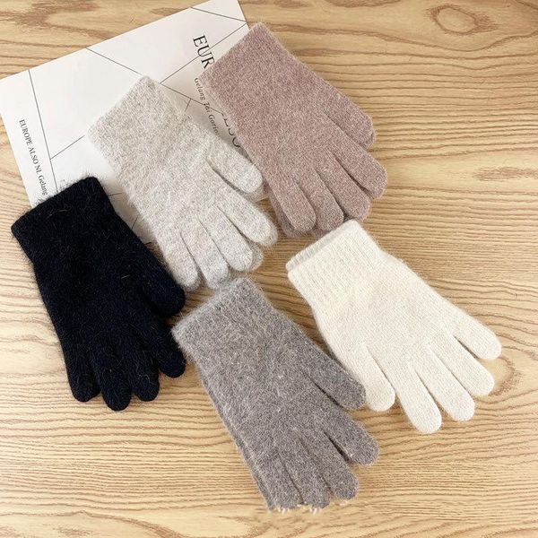 

five fingers gloves women' winter cute plush warm riding women womens, Blue;gray