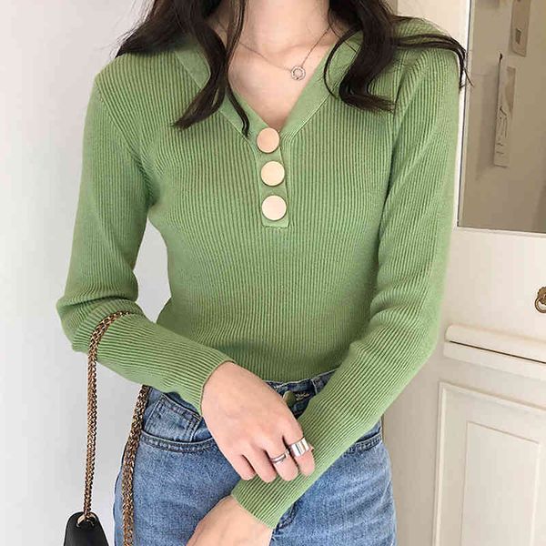 

women's sweaters shintimes womens clothing fashion button slim knitted sweater autumn winter casual long sleeve bottoming fem, White;black