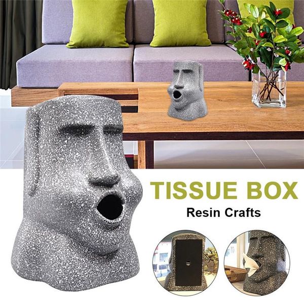 

tissue boxes & napkins creative statue box resin easter human face stone decorations household baby wipes boxs distinctive birthday gift