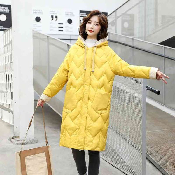 

2020 new cocoon lingge women's medium and long korean loose white duck down winter jacket trend, Black