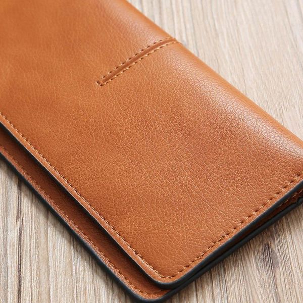 

simple women long purse pu leather card holder two fold clutch money bag lady girl casual wallets pr, Red;black