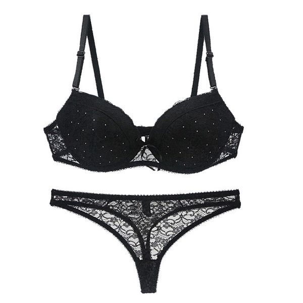 

women's swimwear fashion lace embroidery bra set women plus size push up female underwear bras and panty ladies panties b c cup, White;black