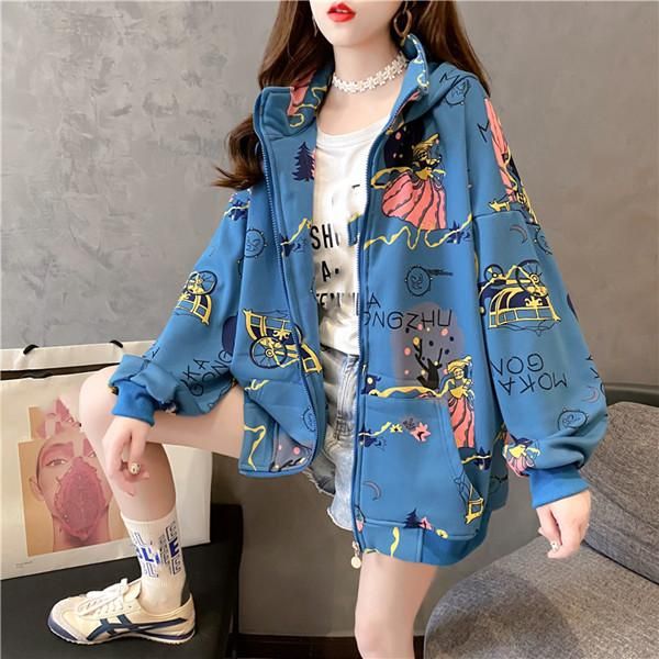 

qnpqyx women designer hoodies womens sweater hooded jacket cardigan jacket tide hoodies, Black