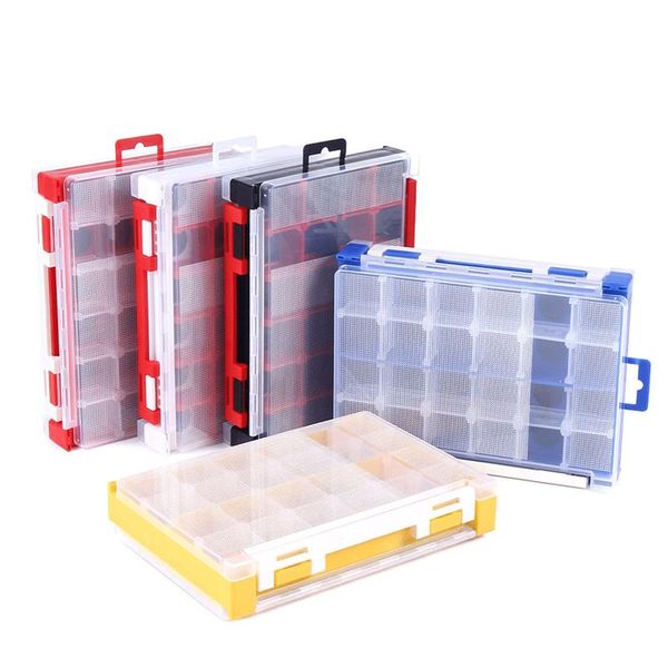

fishing accessories 1pcs plastic double-sided lure box outdoor handled artificial bait sub-box shrimp storage