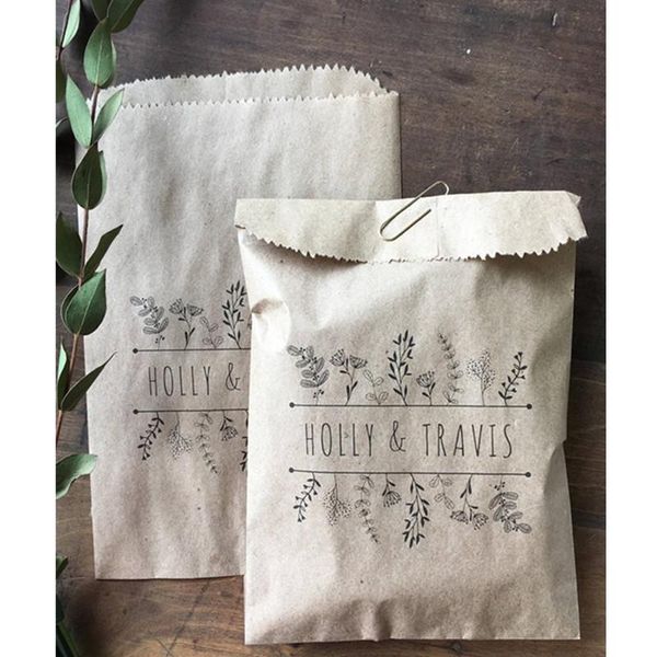 

gift wrap custom wildflower favors - wedding seed bags flower favor bridal shower spring