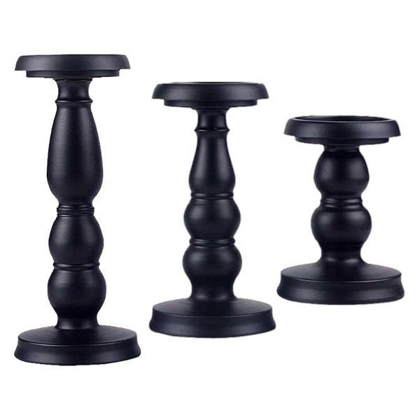 

candle holders black iron candlestick pillar holder centerpiece dining table decor