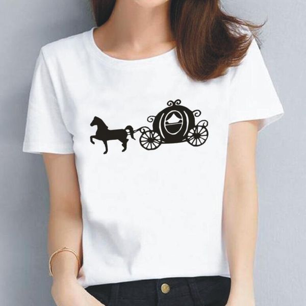 

women's t-shirt t shirt summer vintage carriage graphic printed tees fashion white pink outdoor casual harajuku plus size t-shirts