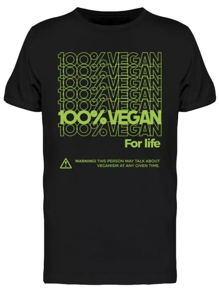 

Vegan Life Warning Funny Quote Tee Men's -Image by Shutterstock, White;black