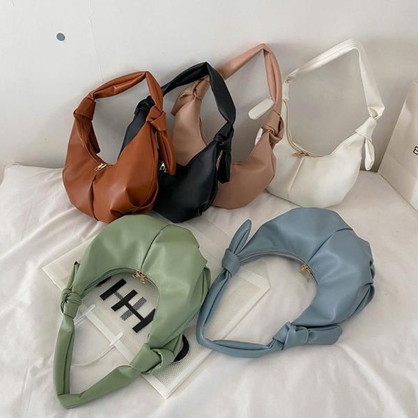 

evening bags 2021 small purse ladies handbags vintage women pure color pu leather large capacity hobos shoulder underarm bag